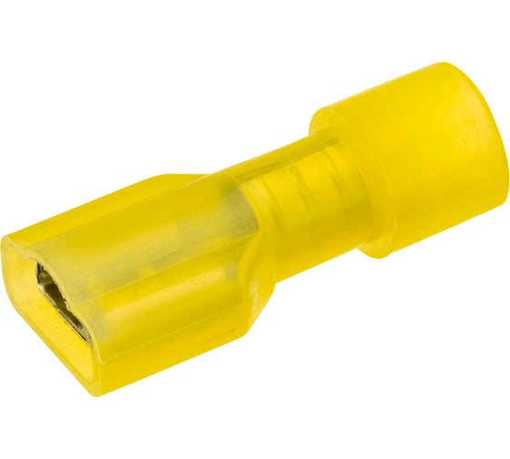 Изображение товара Плоский виброустойчивый разъем duwi, РпИм 6-6.3 (мама), 6мм², термоусадка, желтый, 10шт, 26497 6