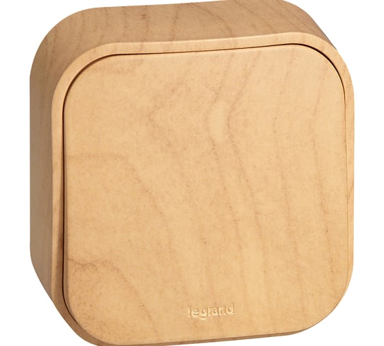 Изображение товара Переключатель Legrand одноклавишный Legrand Quteo IP20 10А 250В винтовые зажимы накладной монтаж дерево 782264