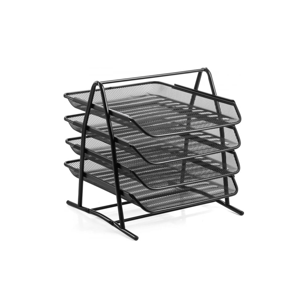 Изображение товара Органайзер для бумаги UNISTOR consul 4 металлический, 4 секции, а4, цвет: черный 212888