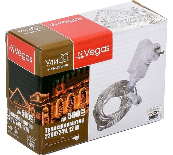 Изображение товара Блок питания Vegas 220 V 24 V мощность 12 W 55045