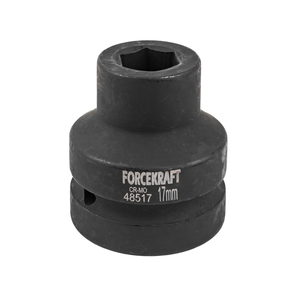 Изображение товара Головка ударная 6-гранная 17 мм для инструмента 1 дюйм CrMo Forcekraft FK-48517