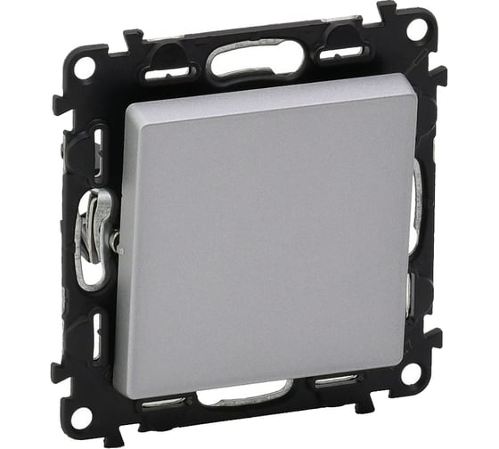 Изображение товара Выключатель Legrand Valena LIFE  10АХ 250В с лицевой панелью.Безвинтовые зажимы.Алюминий 752601