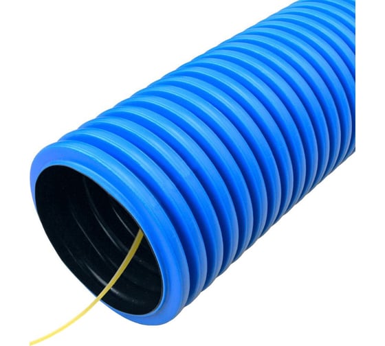 Изображение товара Гофрированная двустенная труба Промрукав ПНД гибкая тип 750 SN38 с/з синяя д50 100м PR15.0042