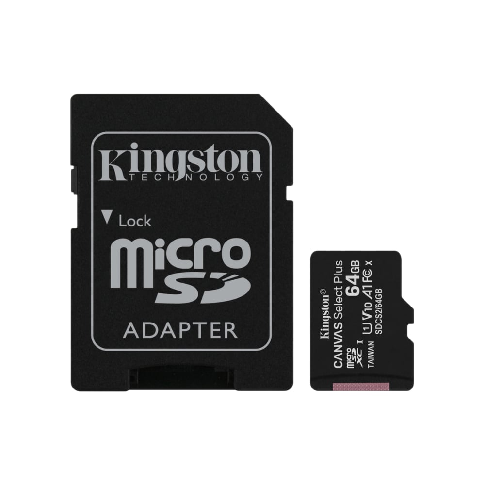 фото Карта памяти kingston micro sdxc 64 gb class 10u1 a1 uhsi 100mb/s canvas select adapter б0047060