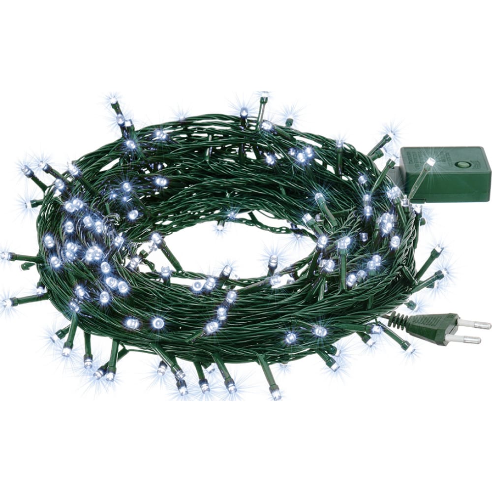фото Электрогирлянда vegas нить 50 холодных led ламп контроллер 8 режимов зеленый провод 55060