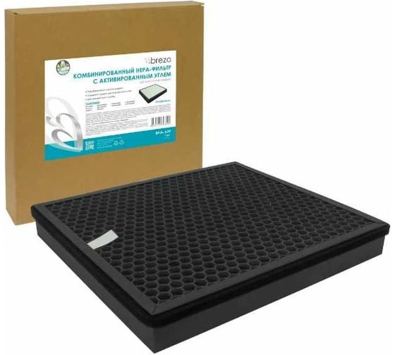 Изображение товара HEPA-фильтр комбинированный синтетический с гранулами из активированного угля 1 шт, черный/белый для очистителя воздуха SAMSUNG CFX-A100D BHA BREZO BHA-639