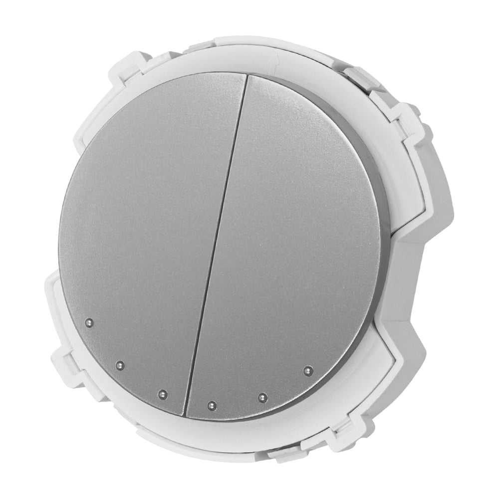 Изображение товара Выключатель 2-клавишный проходной TDM ELECTRIC 16А 250В серия Байкал платина