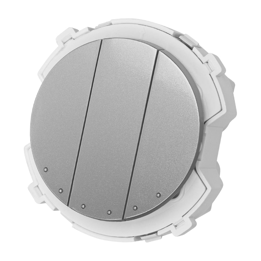 Изображение товара Выключатель 3-клавишный TDM ELECTRIC проходной 16А 250В платина