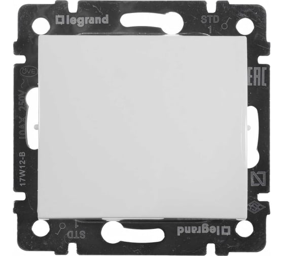 Изображение товара Выключатель Legrand одноклавишный Legrand Valena 10А 250В схема 1 безвинтовые зажимы белый 774401