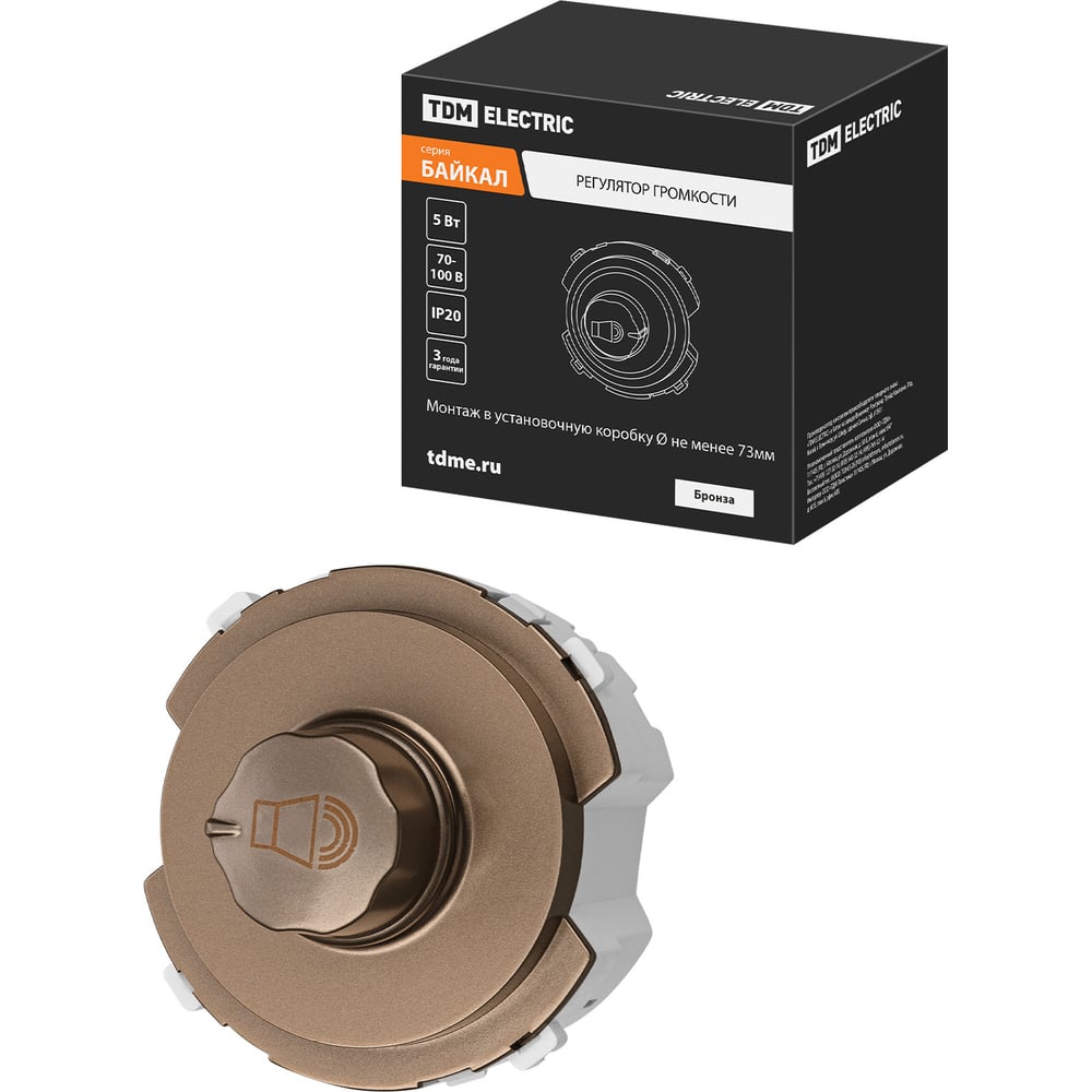 Изображение товара Регулятор громкости TDM ELECTRIC бронза модель SQ1819-0443