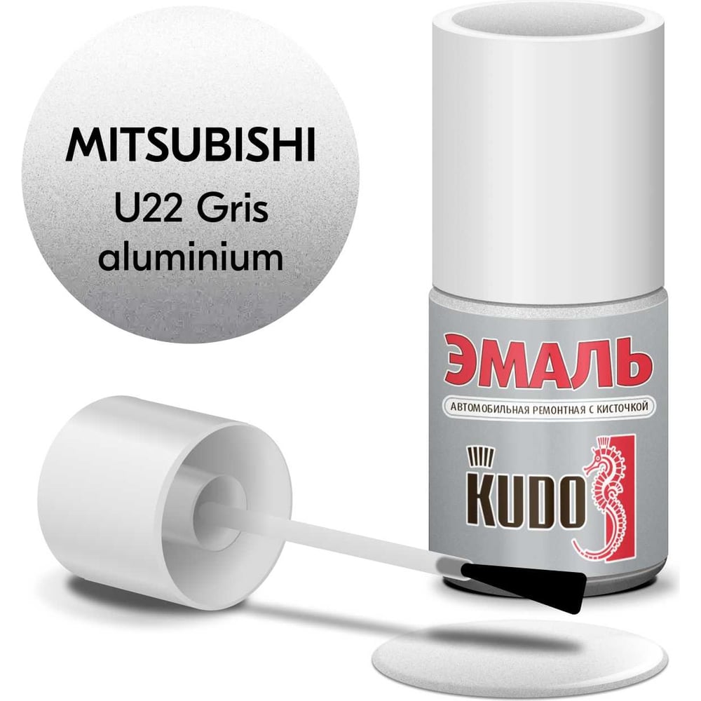 Изображение товара Эмаль автомобильная ремонтная с кисточкой KUDO MITSUBISHI U22 Gris aluminium металлик KU-74703