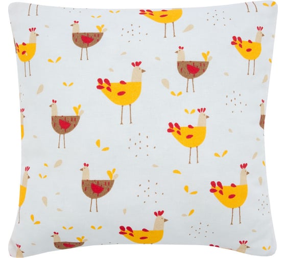 Изображение товара Подушка декоративная Guten Morgen Курочки, наб. 40x40 см ПД-Кур-40-40