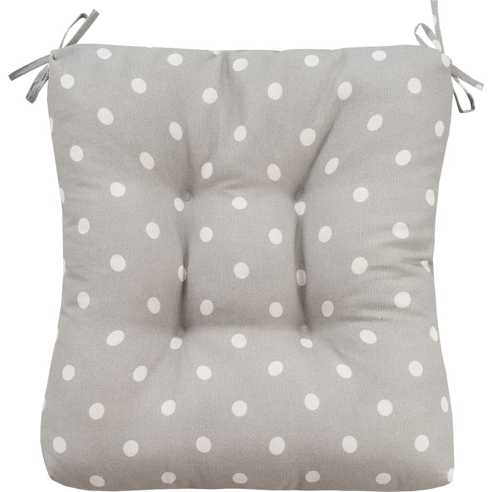 Изображение товара Подушка на стул Guten Morgen высокая, Горох серый 40x40 см СТР-гор-с-40-40