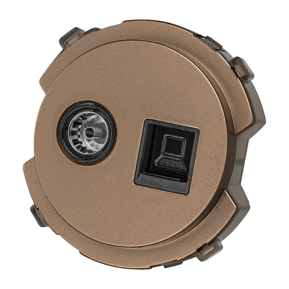 Изображение товара Розетка компьютерная TDM ELECTRIC серия Байкал бронза с RJ45 и TV, IP20