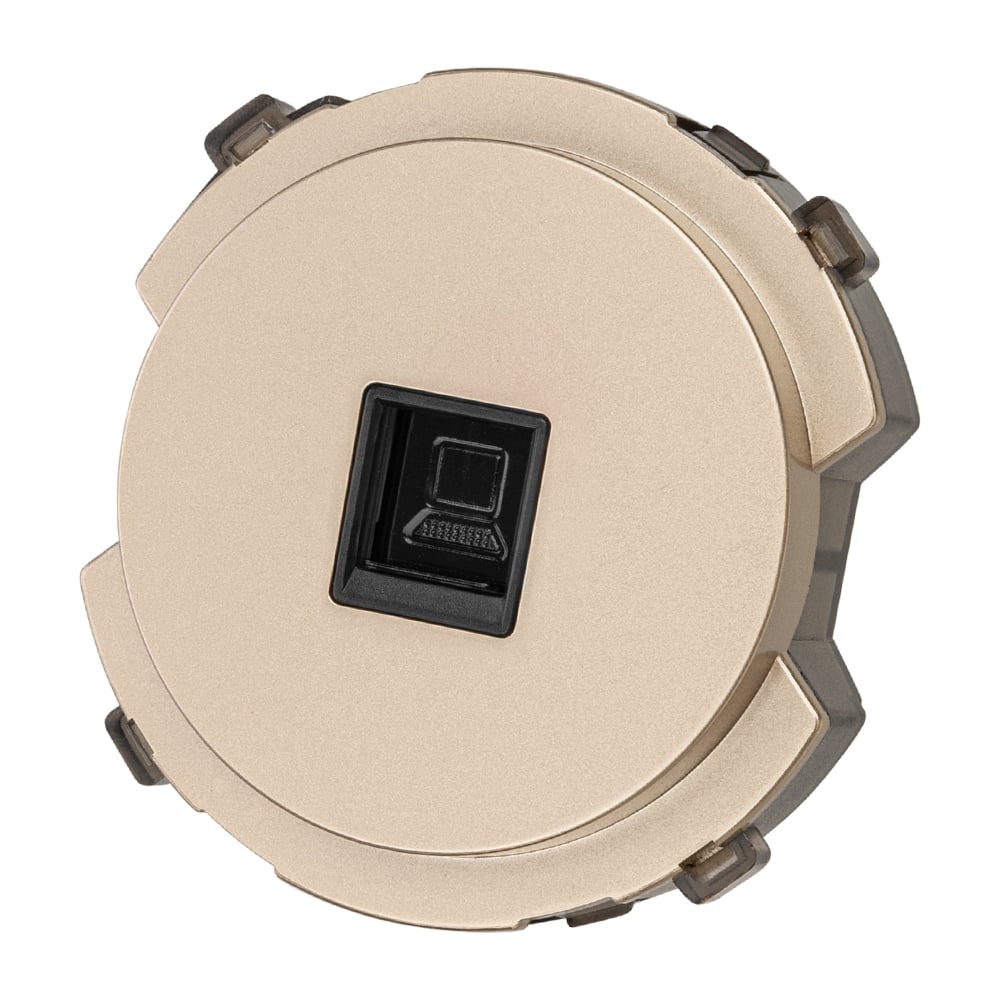 Изображение товара Розетка компьютерная RJ45 серия Байкал шампань механическая IP20