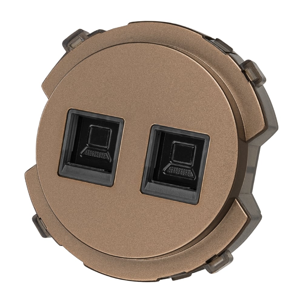 Изображение товара Розетка компьютерная TDM ELECTRIC двойная RJ45 бронза серия Байкал  SQ1819-0416