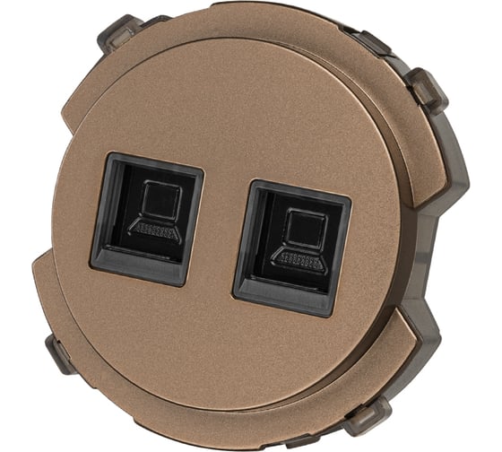 Изображение товара Розетка компьютерная TDM ELECTRIC двойная RJ45 бронза, "байкал" SQ1819-0416