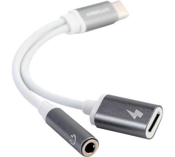 Изображение товара Адаптер Ergolux Elx-csa02-c01 (type c звук+зарядка, 2 type c-3.5мм, 8см, белый, блистер) 15291