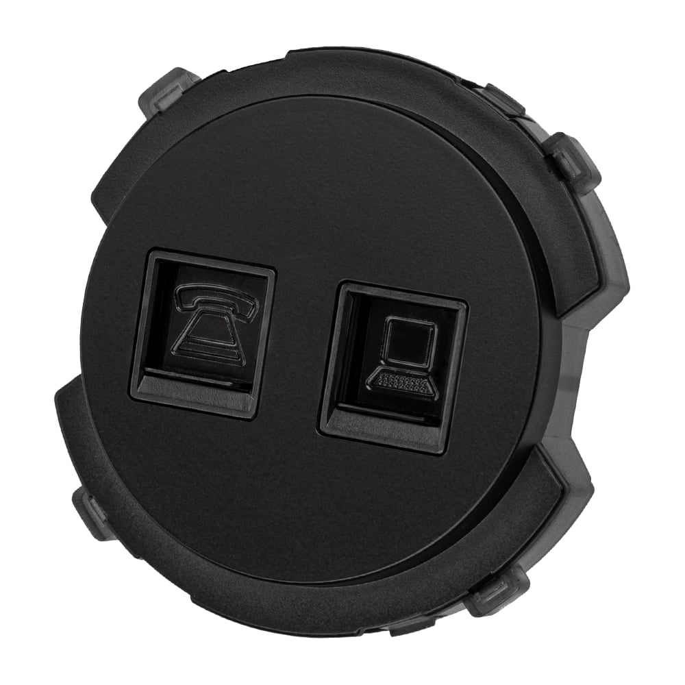 Изображение товара Розетка TDM ELECTRIC RJ11 и RJ45 агат серия Байкал