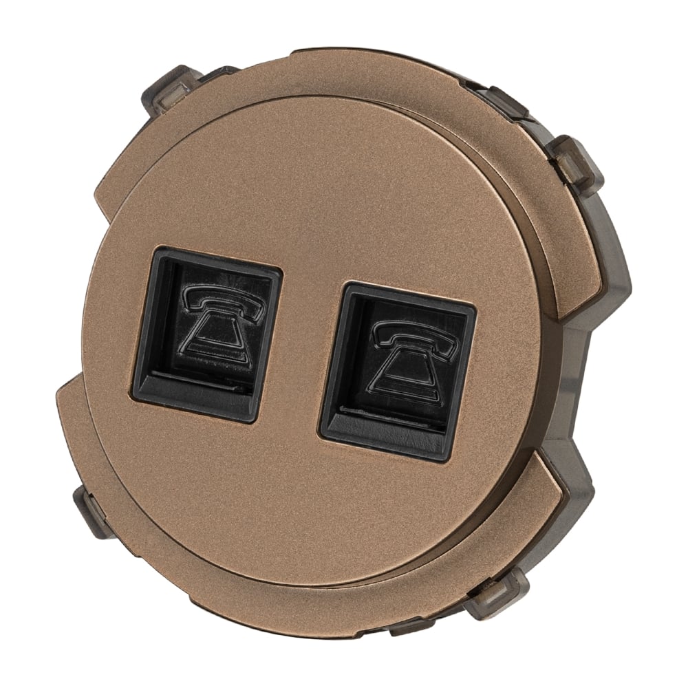 Изображение товара Розетка TDM ELECTRIC телефонная двойная rj11 бронза, "байкал" SQ1819-0415