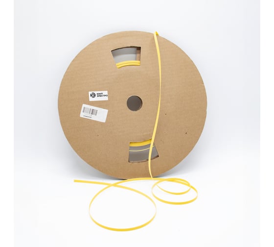 Изображение товара Термоусадочная трубка UMP плоская, для печати тту-нг-lszh 3/1 для провода 0.9-2.0 мм, желтая, в рулоне 50м. (3/32) ump622123