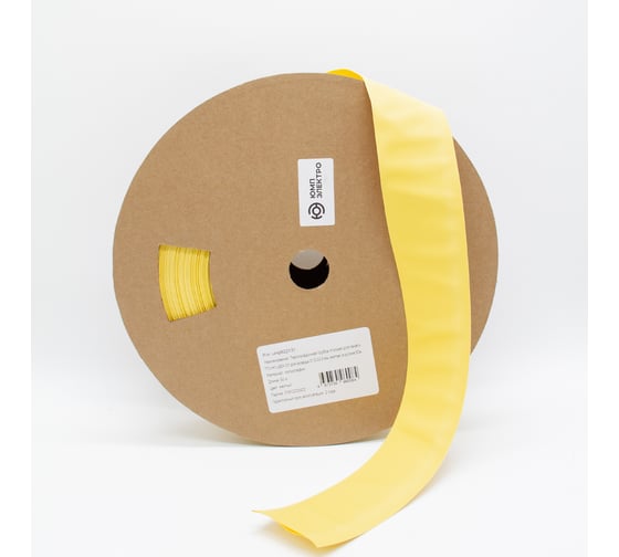 Изображение товара Термоусадочная трубка ЮМП ЭЛЕКТРО плоская, для печати тту-нг-lszh 2/1 для провода 21-33 мм, желтая, в рулоне 50м. (1 1/2) ump622131