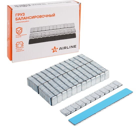 Изображение товара Груз балансировочный AIRLINE самоклеящийся, стальной, 125гр, 50 шт. ATRK170