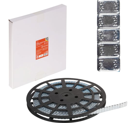 Изображение товара Груз балансировочный AIRLINE самоклеящийся, стальной, 1000*5гр, катушка ATRK174