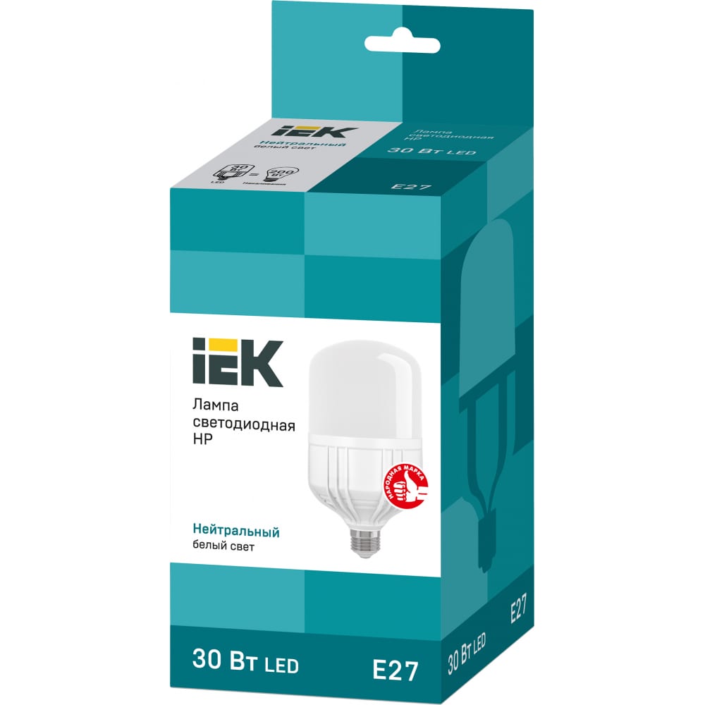 фото Лампа iek led hp 30 вт 230 в 4000к e27 lle-hp-30-230-40-e27