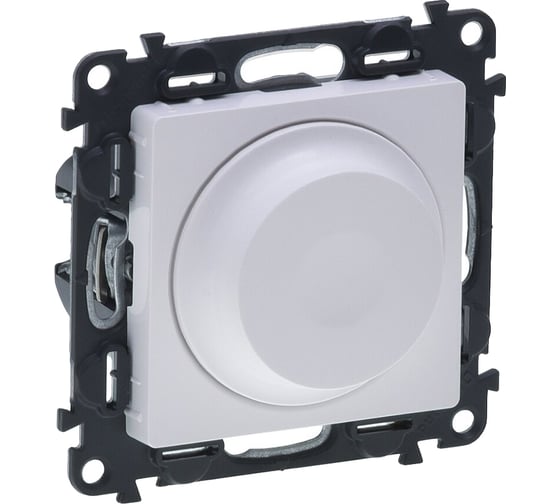 Изображение товара Светорегулятор Legrand Valena ALLURE  с поворотной ручкой универсальный 300Вт без нейтрали.С лицевой панелью.Белый 752760