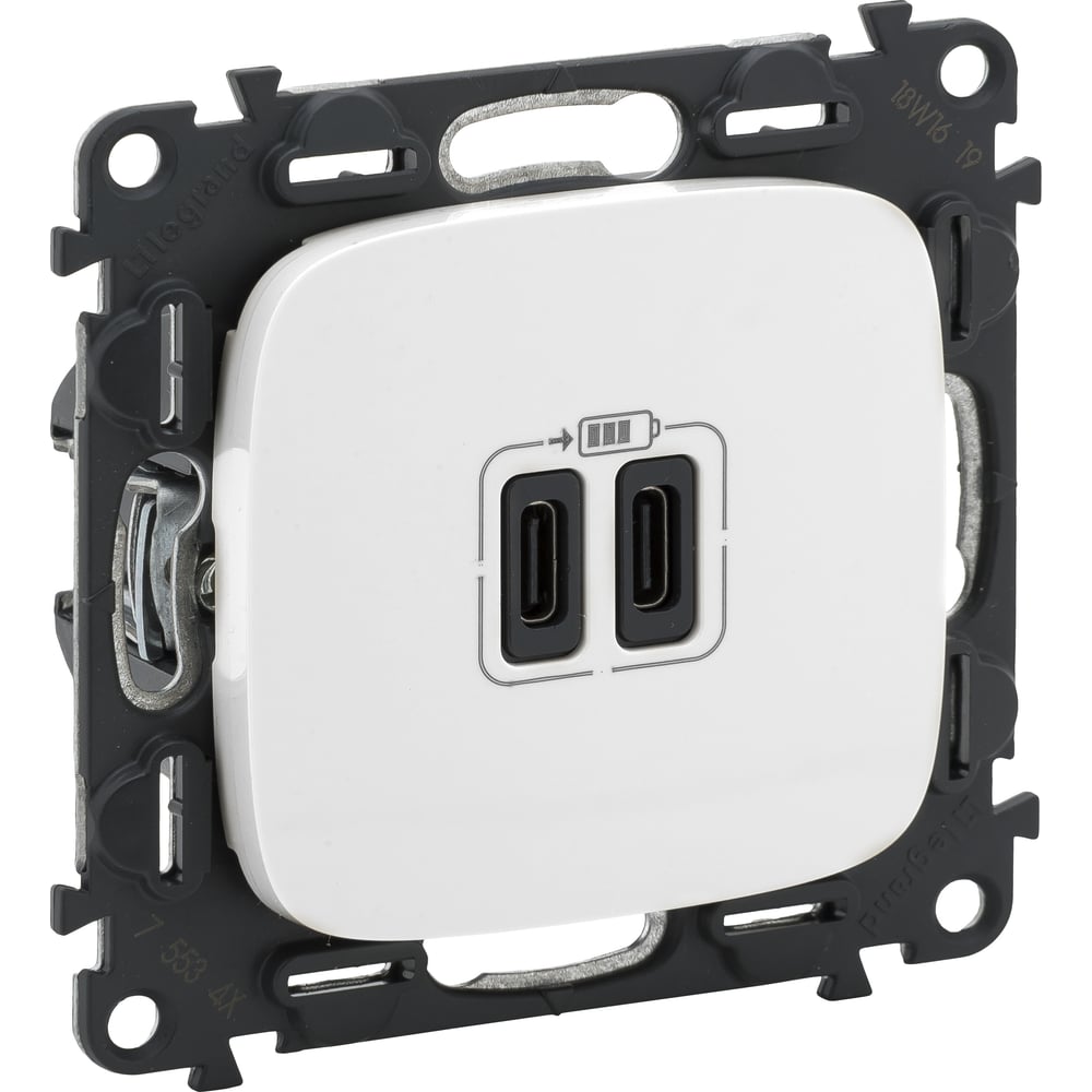 Изображение товара Зарядное устройство Legrand Valena Allure 2 USB-C белое 240 В 3000 мА