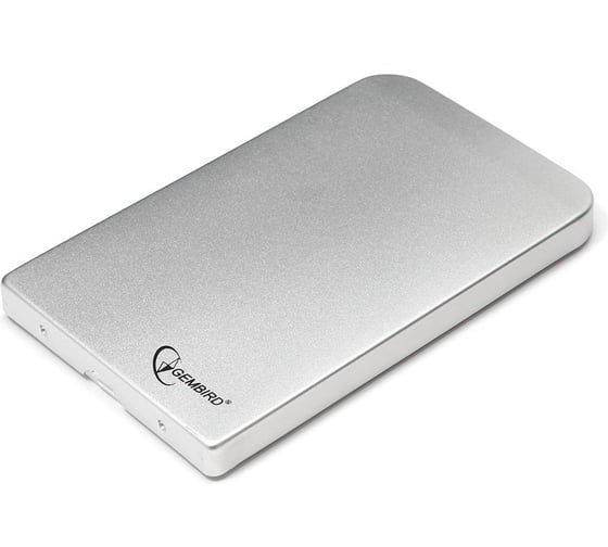 Изображение товара Внешний корпус Gembird USB 2.0 для 2.5" HDD/SSD, порт mini USB, SATA III, металл, серебристый, коробка, EE2-U2S-41-S