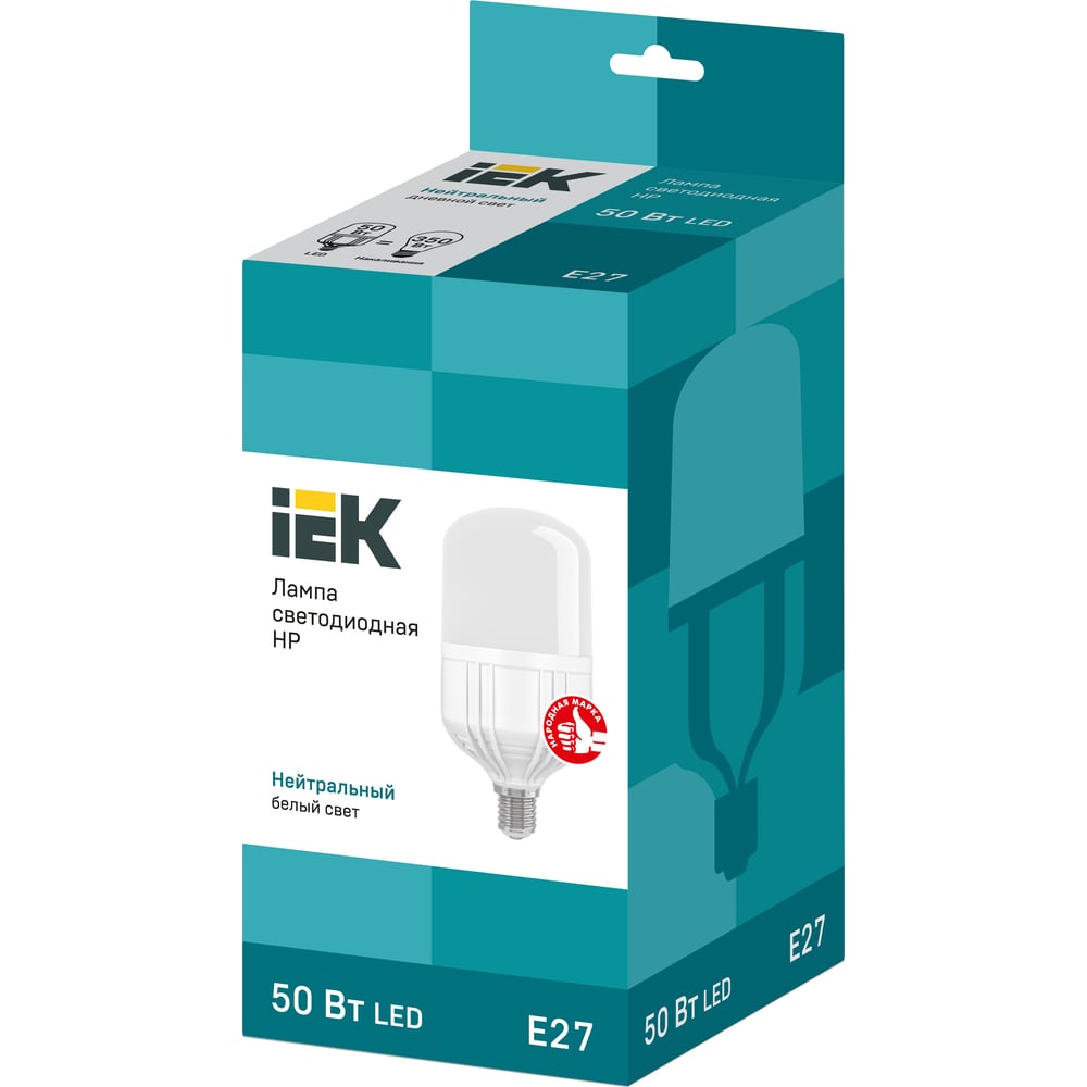 фото Лампа iek led hp 50 вт 230 в 4000к e27 lle-hp-50-230-40-e27