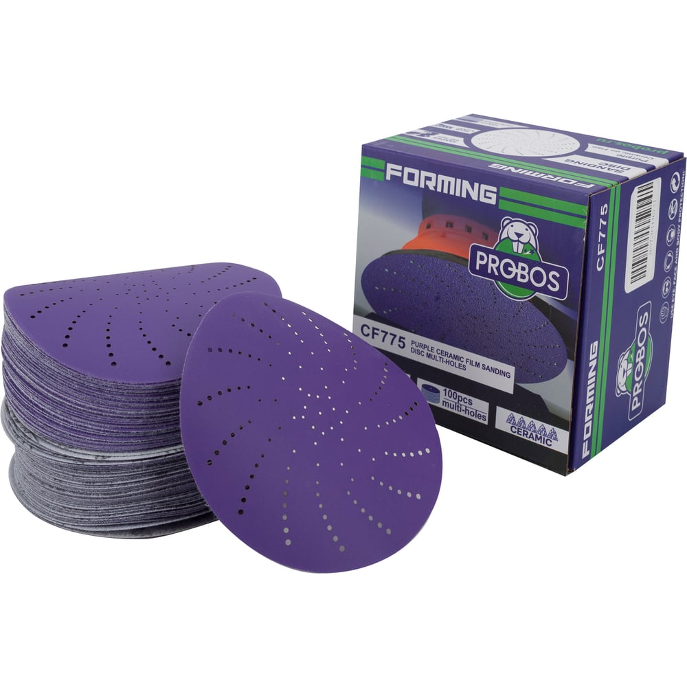 Изображение товара Круг шлифовальный с мультипылеотводом Purple P400, 125 мм, 10 шт PROBOS