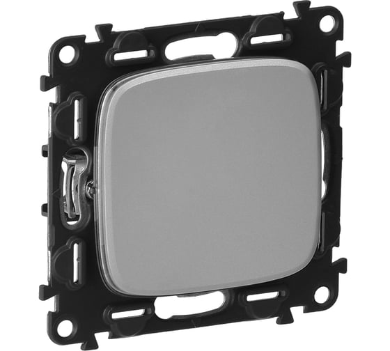 Изображение товара Переключатель Legrand Valena Allure 10АХ 250 В с лицевой панелью безвинтовые зажимы алюминий Leg 752906