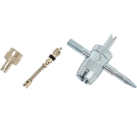 Изображение товара Набор для ремонта вентиля колеса Beril камеры, 11 предметов, длинный ниппель, металлический колпачок 10609