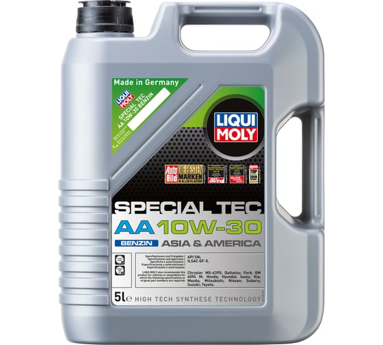 Изображение товара НС-синтетическое моторное масло Special Tec AA Benzin 10W-30 SN GF-5 5 л LIQUI MOLY  21338