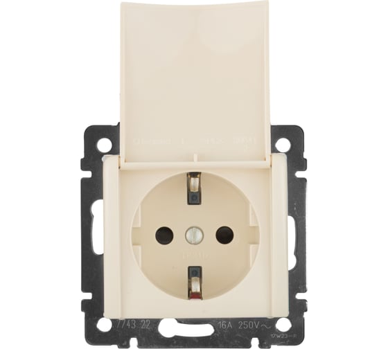 Изображение товара Розетка Legrand с заземлением Legrand Valena со шторками с защитной крышкой 16А 250В винтовые зажимы слоновая кость 774322