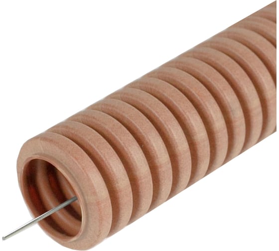 Изображение товара Гофрированная труба Промрукав ПВХ легкая 350 Н бук с/з д32 25м PR01.0100