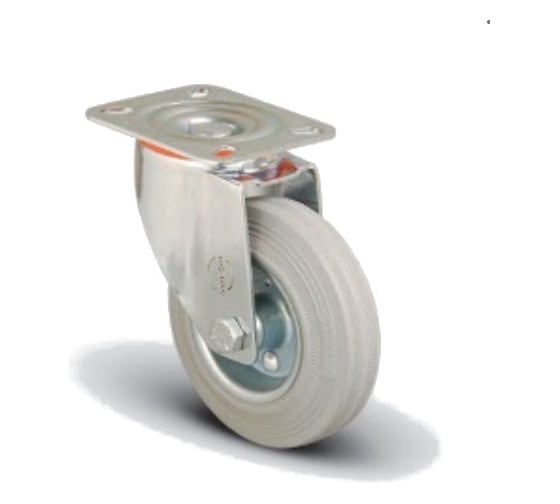 Изображение товара Колесо серое промышленное поворотное 100 мм MFK-TORG EM01-SPRg-100