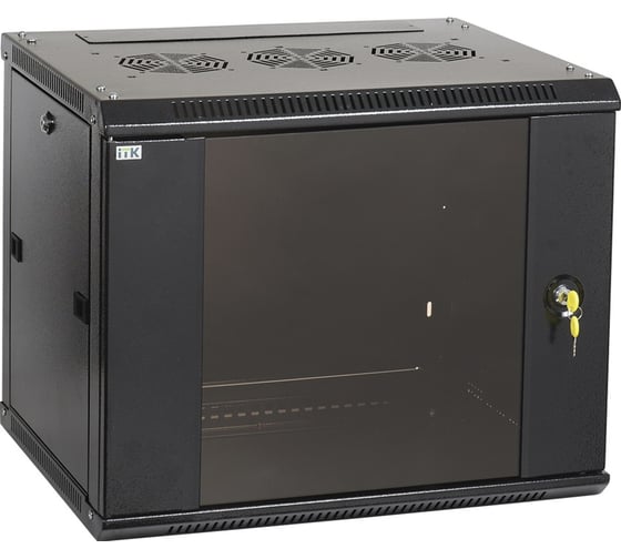 Изображение товара Шкаф ITK LINEA W 9U 600х600 мм дверь стекло RAL 9005 LWR5-09U66-GF