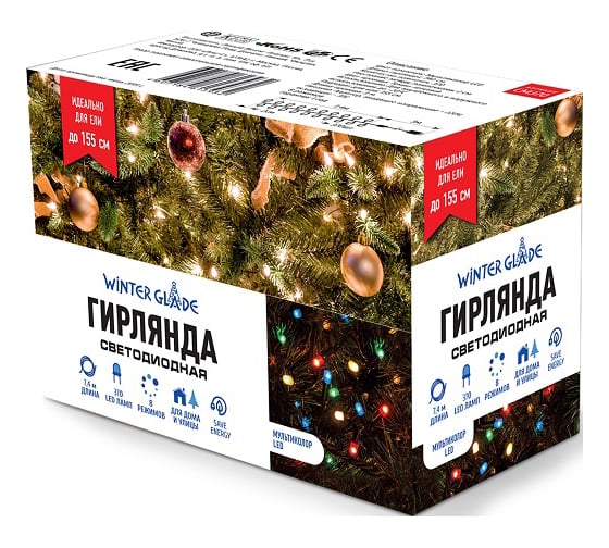 Изображение товара Электрическая гирлянда Winter Glade Мультиколор 370 ламп CM370
