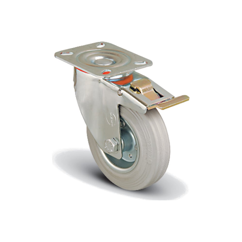 Изображение товара Поворотное промышленное колесо MFK-TORG с тормозом 150 мм для тяжелых условий