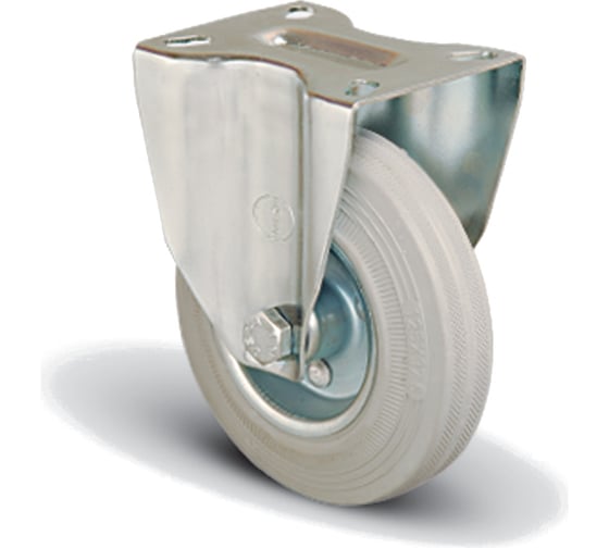 Изображение товара Колесо серое промышленное неповоротное 100 мм MFK-TORG EM02-SPRg-100