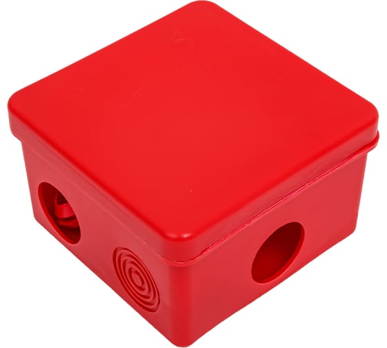 Изображение товара Коробка распаячная Урал ПАК для открытой проводки КРАСНАЯ 80x80x50мм с герм. НЕГОРЮЧАЯ (НГ) КО-52013080-032-i