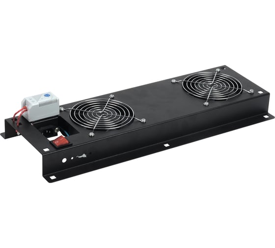 Изображение товара Вентиляторная панель ITK с выключателем и термостатом 3 модуля черная FM05-32M