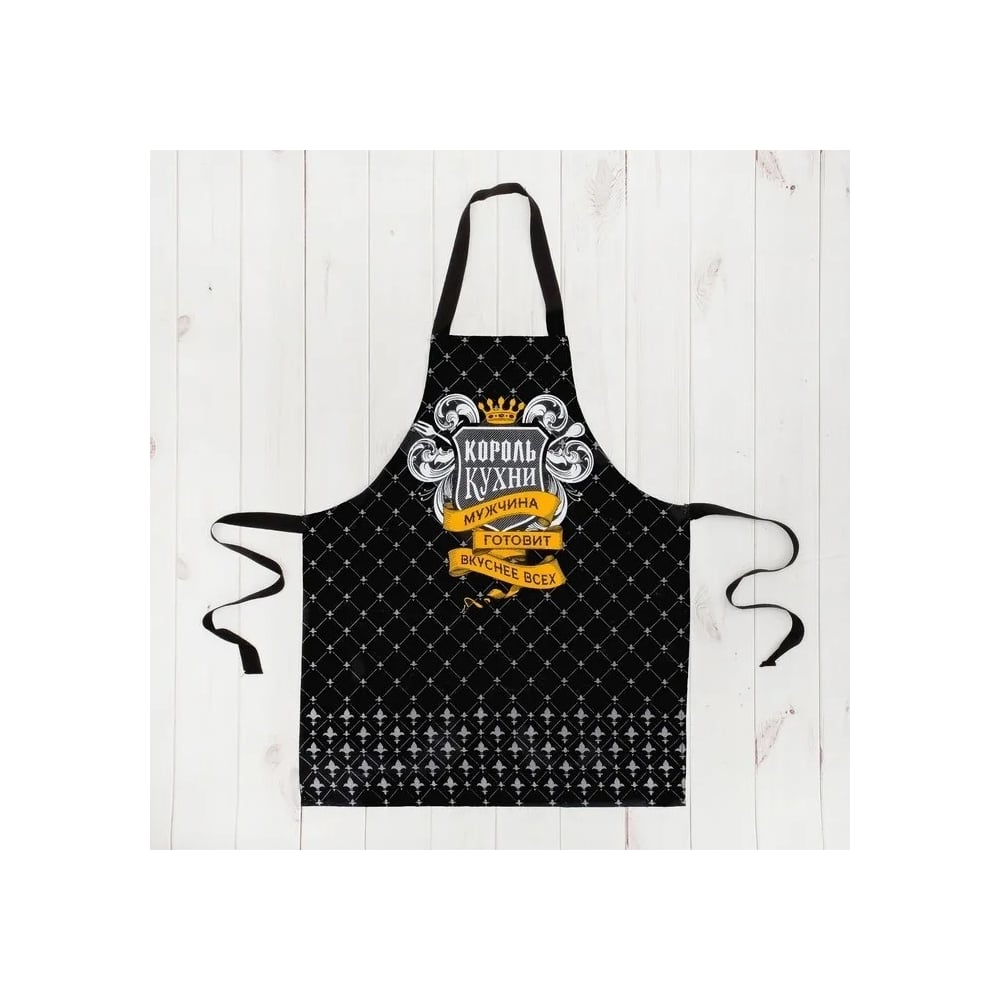 Изображение товара Фартук Доляна Король кухни 60x70 см хлопок рогожка для дома