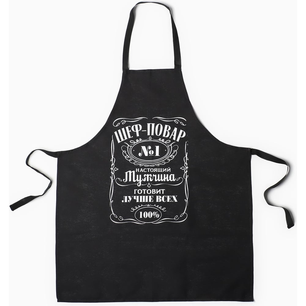 Изображение товара Фартук Доляна Шеф-повар №1 60x70 см из хлопка с принтом, универсальный размер
