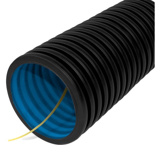 Изображение товара Гофрированная труба Промрукав двустенная ПНД гибкая тип 450 SN12 с зондом черная д110 50 м PR15.0144