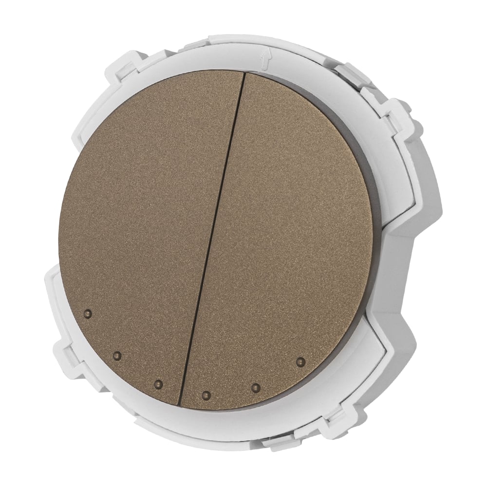 Изображение товара Выключатель 2-клавишный проходной бронза серия Байкал TDM ELECTRIC SQ1819-0434